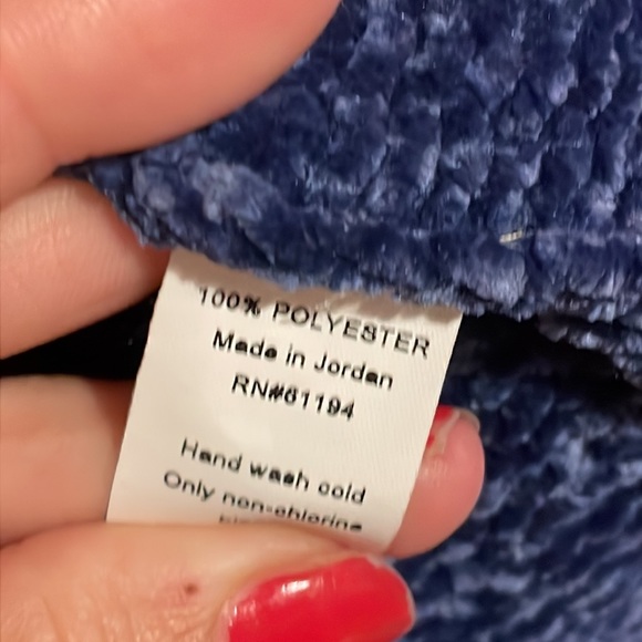 •STUDIO II•NWOT BLUE CHENILLE SCOOPNECK KNIT RIBBED SWEATER SIZE MEDIUM - Picture 4 of 9